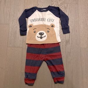 “Unbearably Cute” Two-Piece Outfit - 0-3 Months